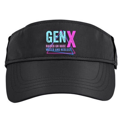 Gen X Raised On Hose Water And Neglect Funny Meme Vintage Generation X Adult Drive Performance Visor