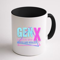 Gen X Raised On Hose Water And Neglect Funny Meme Vintage Generation X Mug