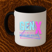 Gen X Raised On Hose Water And Neglect Funny Meme Vintage Generation X Mug