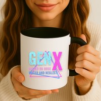 Gen X Raised On Hose Water And Neglect Funny Meme Vintage Generation X Mug
