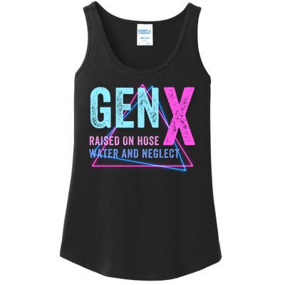 Gen X Raised On Hose Water And Neglect Funny Meme Vintage Generation X Ladies Essential Tank