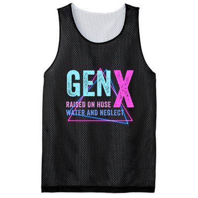 Gen X Raised On Hose Water And Neglect Funny Meme Vintage Generation X Mesh Reversible Basketball Jersey Tank