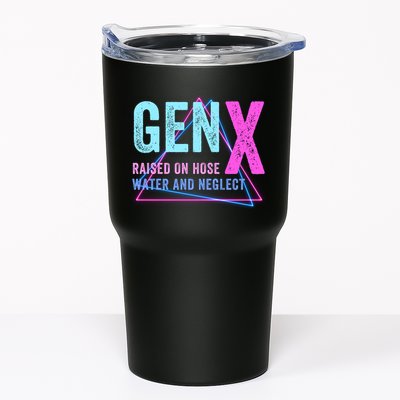 Gen X Raised On Hose Water And Neglect Funny Meme Vintage Generation X Tumbler