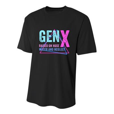 Gen X Raised On Hose Water And Neglect Funny Meme Vintage Generation X Youth Performance Sprint T-Shirt