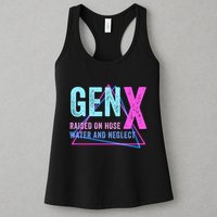 Gen X Raised On Hose Water And Neglect Funny Meme Vintage Generation X Womens Tank Top