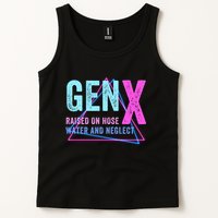 Gen X Raised On Hose Water And Neglect Funny Meme Vintage Generation X Tank Top