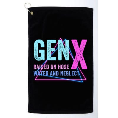 Gen X Raised On Hose Water And Neglect Funny Meme Vintage Generation X Golf Towel