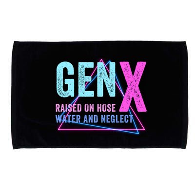Gen X Raised On Hose Water And Neglect Funny Meme Vintage Generation X Microfiber Hand Towel
