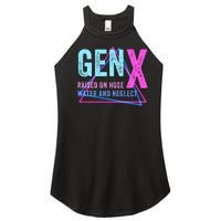 Gen X Raised On Hose Water And Neglect Funny Meme Vintage Generation X Women's Perfect Tri Rocker Tank