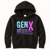 Gen X Raised On Hose Water And Neglect Funny Meme Vintage Generation X Kids Hoodie