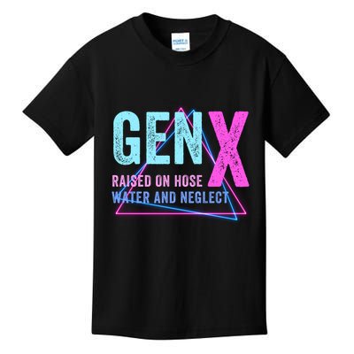 Gen X Raised On Hose Water And Neglect Funny Meme Vintage Generation X Kids T-Shirt