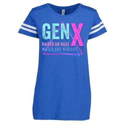 Gen X Raised On Hose Water And Neglect Funny Meme Vintage Generation X Enza Ladies Jersey Football T-Shirt