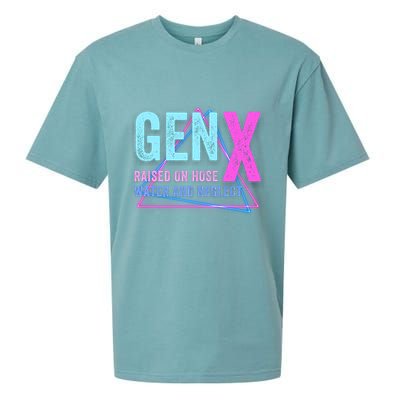 Gen X Raised On Hose Water And Neglect Funny Meme Vintage Generation X Sueded Cloud Jersey T-Shirt