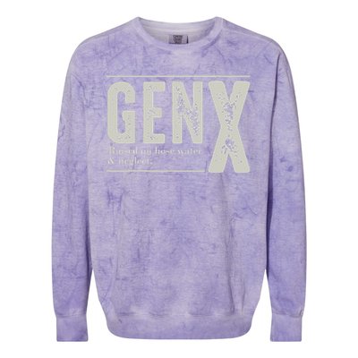 Gen X Raised On Hose Water And Neglect Humor Generation X Colorblast Crewneck Sweatshirt