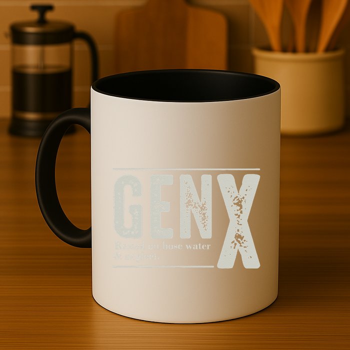 Gen X Raised On Hose Water And Neglect Humor Generation X Mug