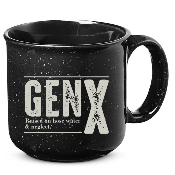 Gen X Raised On Hose Water And Neglect Humor Generation X 15oz Campfire Ceramic Mug