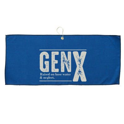 Gen X Raised On Hose Water And Neglect Humor Generation X Large Microfiber Waffle Golf Towel