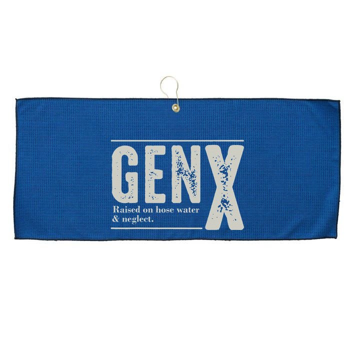Gen X Raised On Hose Water And Neglect Humor Generation X Large Microfiber Waffle Golf Towel