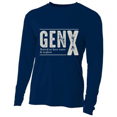 Gen X Raised On Hose Water And Neglect Humor Generation X Cooling Performance Long Sleeve Crew
