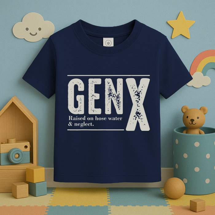 Gen X Raised On Hose Water And Neglect Humor Generation X Toddler T-Shirt