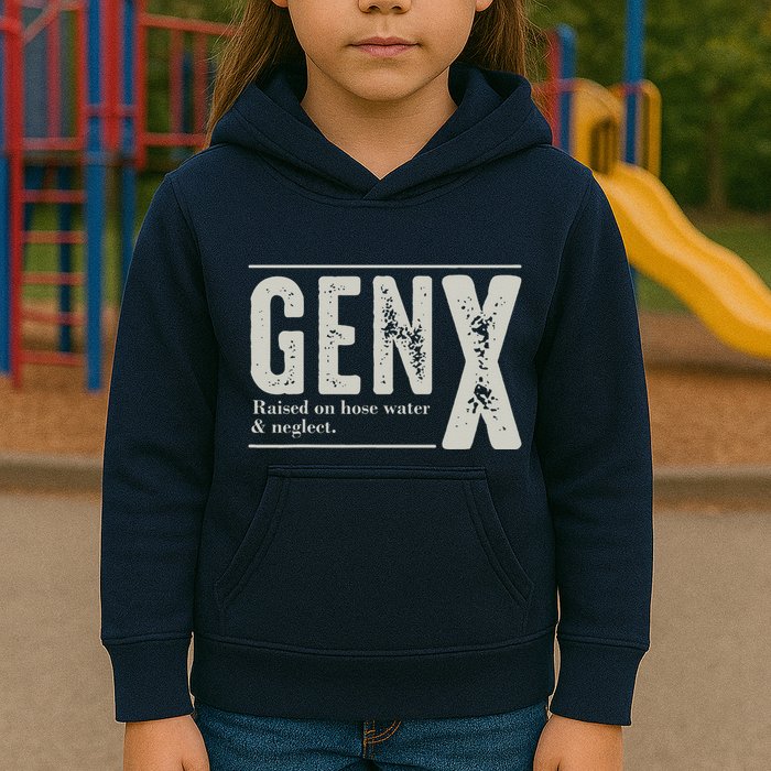 Gen X Raised On Hose Water And Neglect Humor Generation X Kids Hoodie