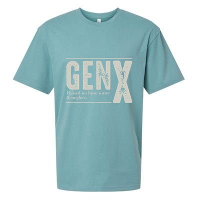 Gen X Raised On Hose Water And Neglect Humor Generation X Sueded Cloud Jersey T-Shirt