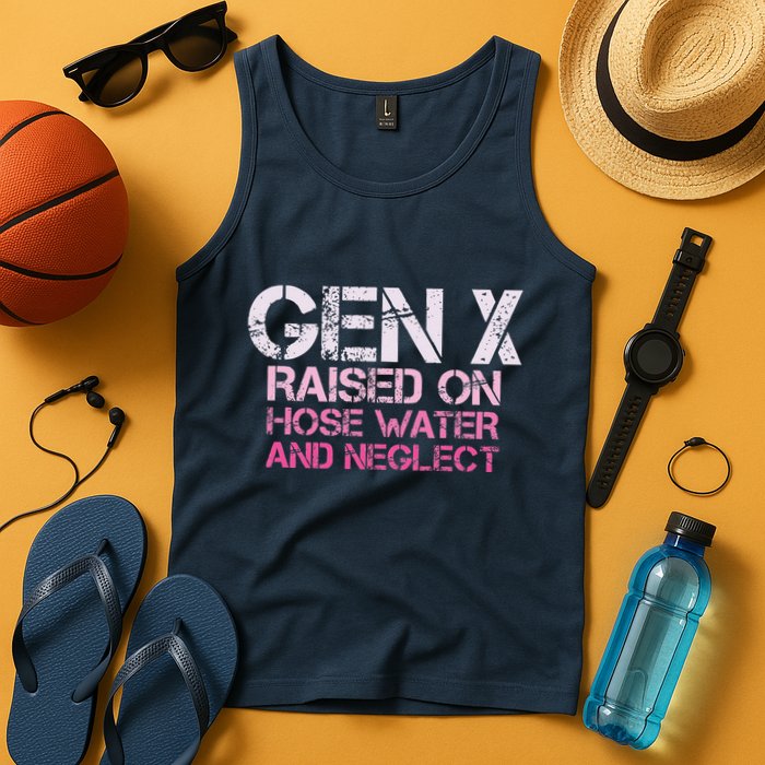 Gen X Raised On Hose Water And Neglect Humor Generation X Tank Top