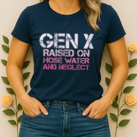 Gen X Raised On Hose Water And Neglect Humor Generation X Womens T-Shirt