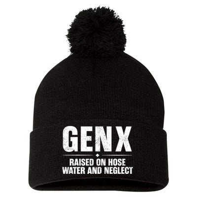 Gen X Raised On Hose Water And Neglect Generation X Pom Pom 12in Knit Beanie