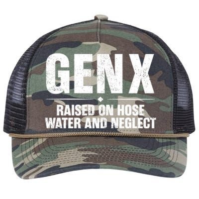 Gen X Raised On Hose Water And Neglect Generation X Retro Rope Trucker Hat Cap