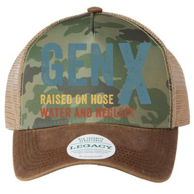 Gen X Raised On Hose Water And Neglect Funny Meme Vintage Generation X Legacy Tie Dye Trucker Hat