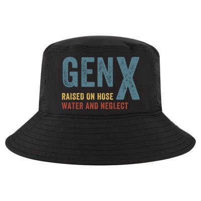Gen X Raised On Hose Water And Neglect Funny Meme Vintage Generation X Cool Comfort Performance Bucket Hat
