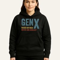 Gen X Raised On Hose Water And Neglect Funny Meme Vintage Generation X Hoodie