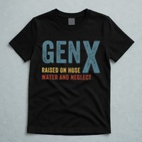 Gen X Raised On Hose Water And Neglect Funny Meme Vintage Generation X T-Shirt