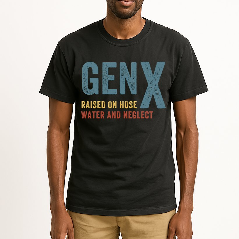 Gen X Raised On Hose Water And Neglect Funny Meme Vintage Generation X Tall T-Shirt