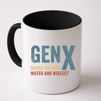 Gen X Raised On Hose Water And Neglect Funny Meme Vintage Generation X Mug