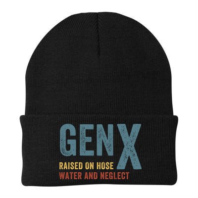 Gen X Raised On Hose Water And Neglect Funny Meme Vintage Generation X Beanie