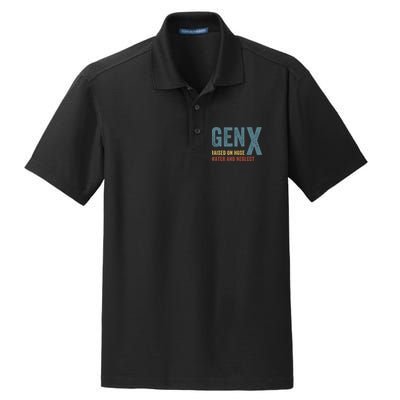 Gen X Raised On Hose Water And Neglect Funny Meme Vintage Generation X Dry Zone Grid Polo