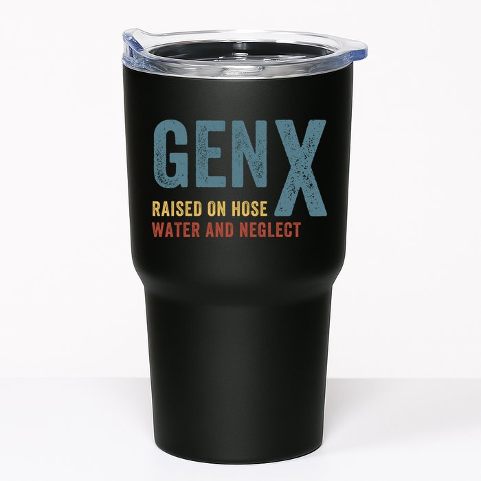 Gen X Raised On Hose Water And Neglect Funny Meme Vintage Generation X Tumbler