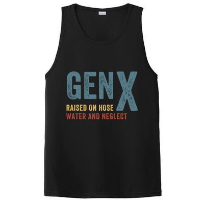 Gen X Raised On Hose Water And Neglect Funny Meme Vintage Generation X PosiCharge Competitor Tank