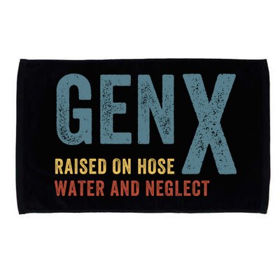 Gen X Raised On Hose Water And Neglect Funny Meme Vintage Generation X Microfiber Hand Towel