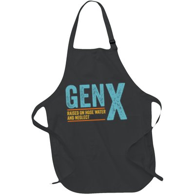 Gen X Raised On Hose Water And Neglect Retro Generation X Full-Length Apron With Pockets