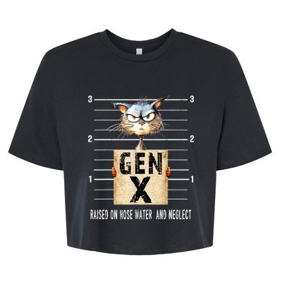 Gen X Raised On Hose Water And Neglect Funny Gen X Bella+Canvas Jersey Crop Tee