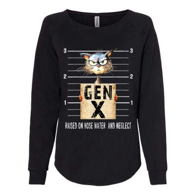 Gen X Raised On Hose Water And Neglect Funny Gen X Womens California Wash Sweatshirt