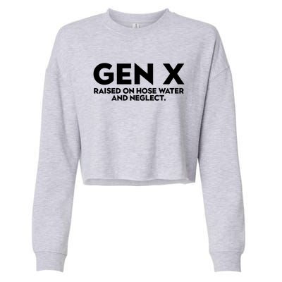 Gen X Raised On Hose Water And Neglect Humor Generation X Cropped Pullover Crew