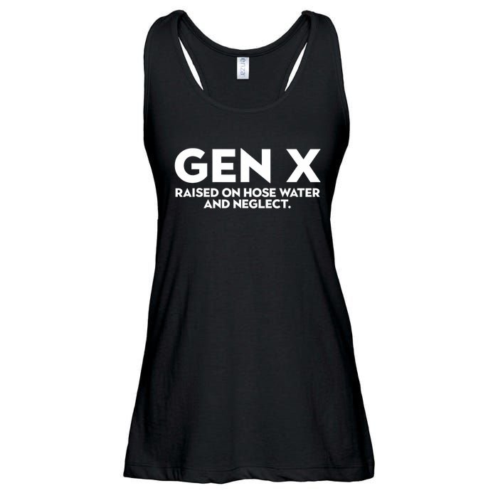 GEN X raised on hose water and neglect Humor Generation X Ladies Essential Flowy Tank