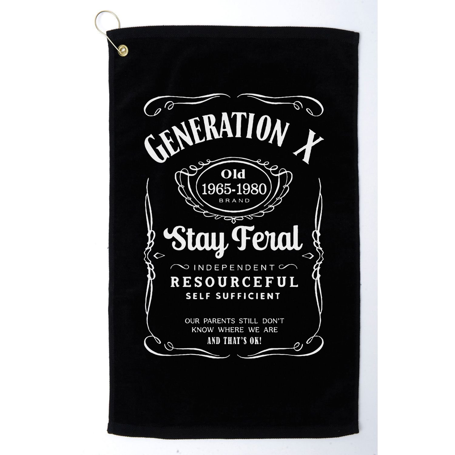 Generation X Stay Feral Golf Towel