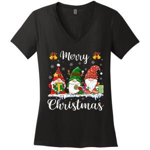 Gnomes Xmas Shirts Merry Christmas Women's V-Neck T-Shirt