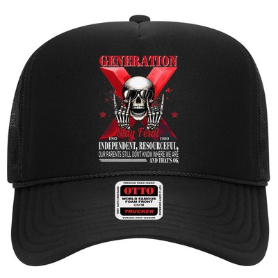 Generation X Stay Feral Funny Skeleton Gen X Humor Trucker Hat