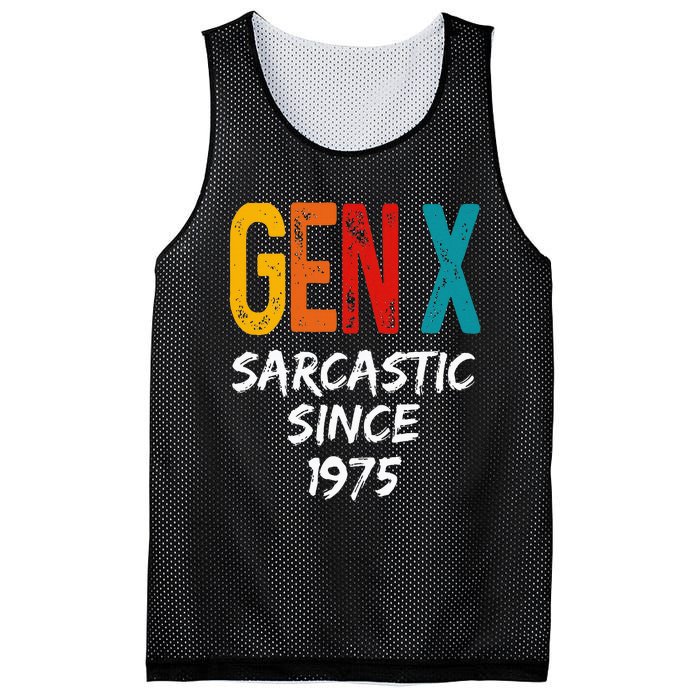 Gen X Sarcastic Since 1975 Est Born In 1975 Birthday Mesh Reversible Basketball Jersey Tank